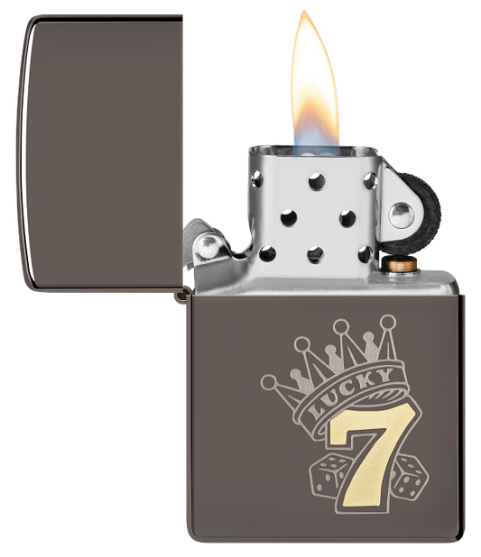 Zippo 48913 vžigalnik Lucky 7, Black Ice