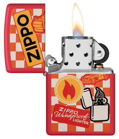 Zippo 48998 vžigalnik Retro Zippo Ad, Red Matte