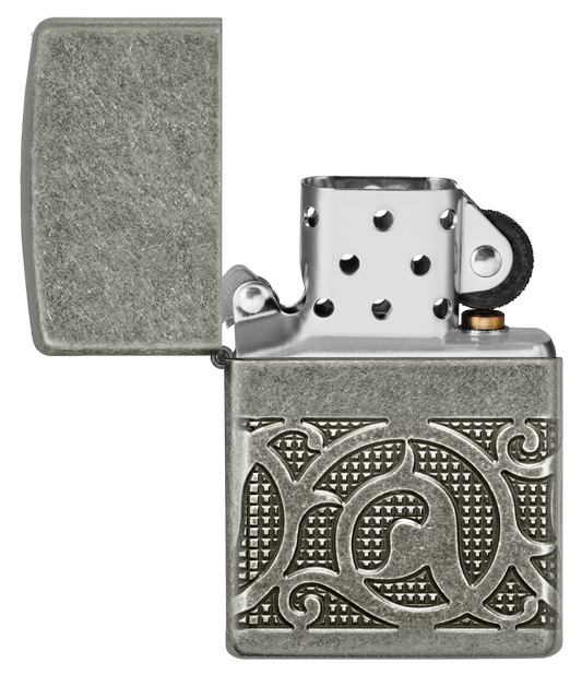 Zippo vžigalnik 49290 Pattern Armor Antique Silver