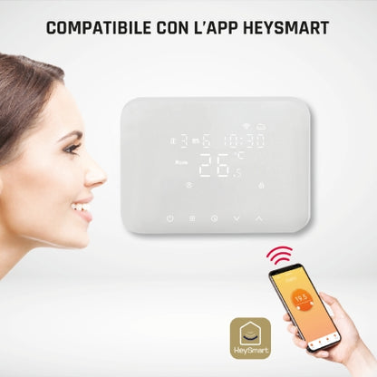 Termostat 49683034 gretje in hlajenje 230V WI-FI smart, bel
