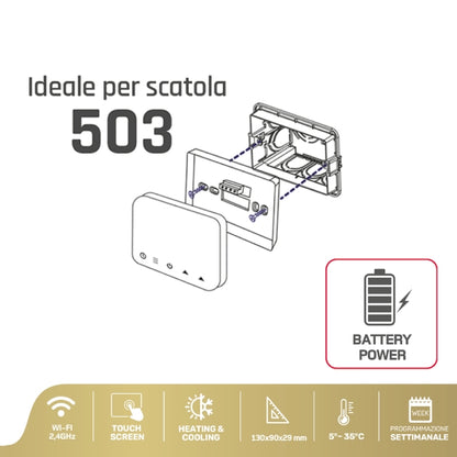 Termostat 49683041 WI-FI smart, črn