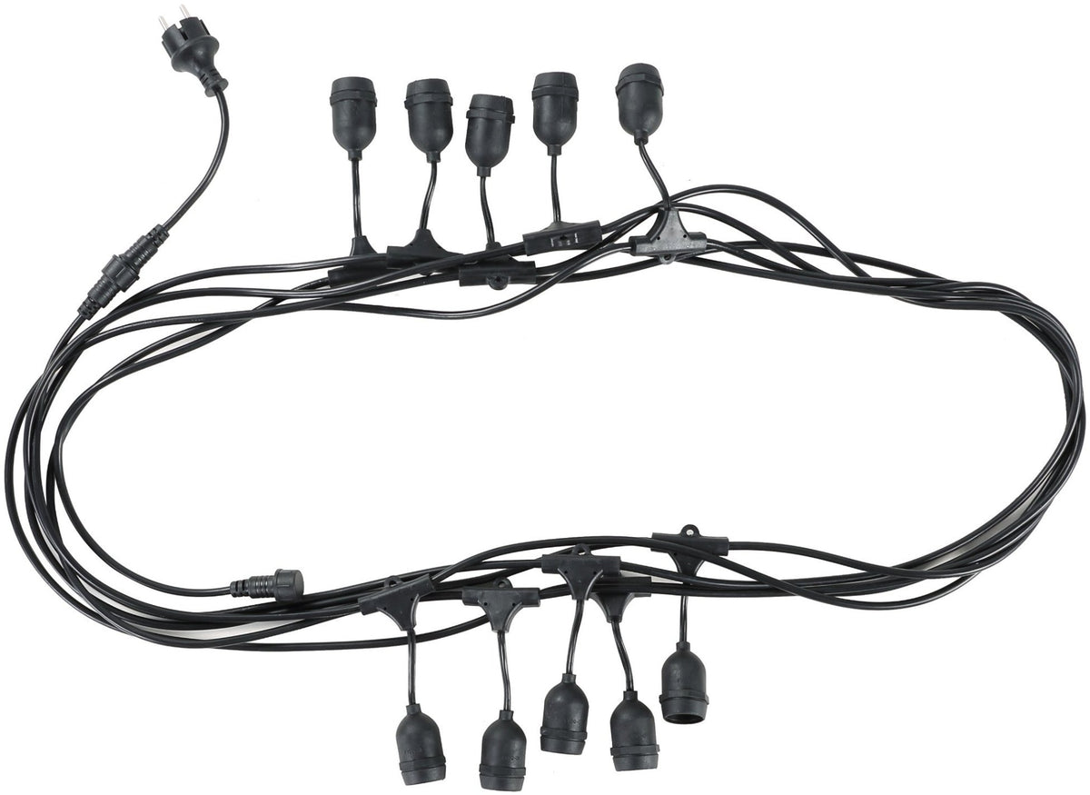 Avide 925967 Kabel za žarnice E27 - 10 vtičnic 10m IP44