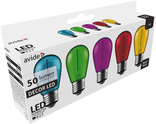 Avide 950228 Žarnice komplet LED 1W E27 5v1