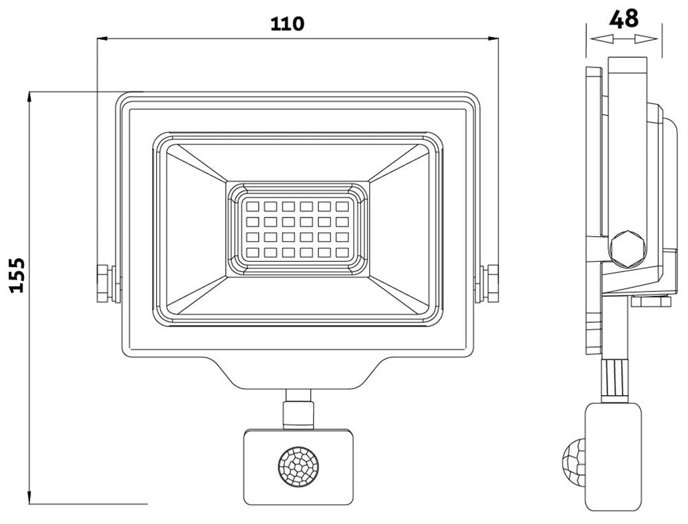 Reflektor Slim LED SMD 20W 6400K PIR ABLRFLCW-20W-PIR