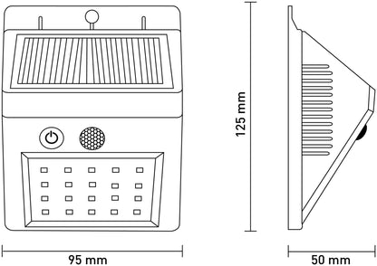 Entac 977942 Svetilka stenska solarna LED 2W 4000K 200lm s senzorjem