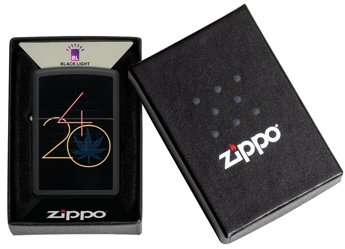 Zippo vžigalnik 60.006.904 Cannabis 420 Black Light