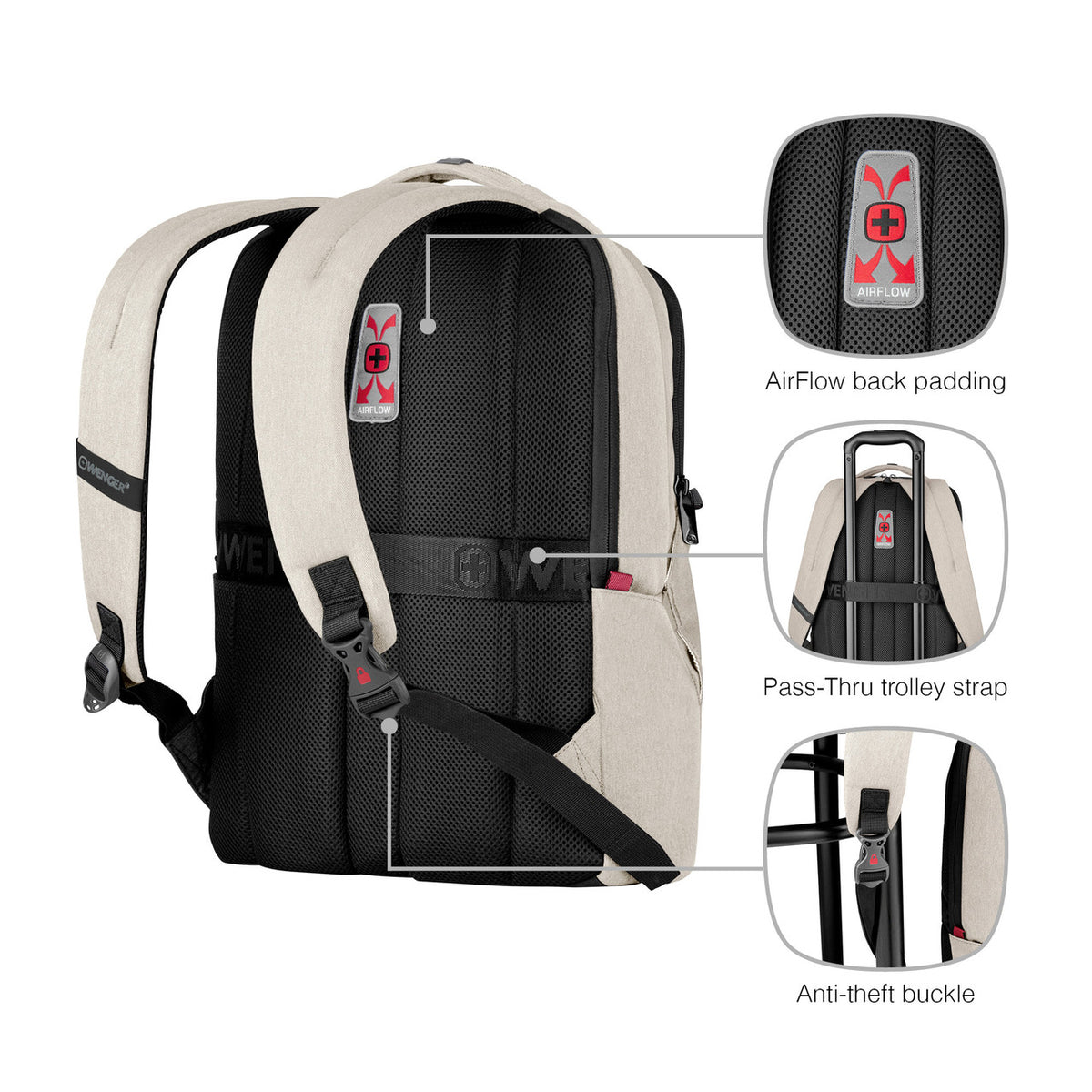 Wenger 653500 Nahrbtnik MX Professional 16", Bež