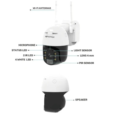 Kamera 67689460 zunanja WI-FI na baterijo motorizirana 360 s solarnim panelom FULL-HD 1080P