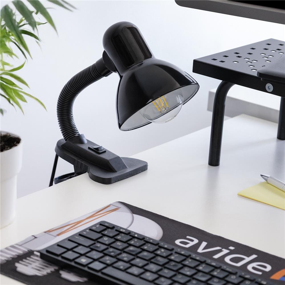Svetilka namizna Basic s klipom max 60W črna LED, ABDL-CLIP-B-60W