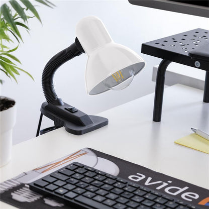 Svetilka namizna Basic s klipom max 60W bela LED, ABDL-CLIP-W-60W