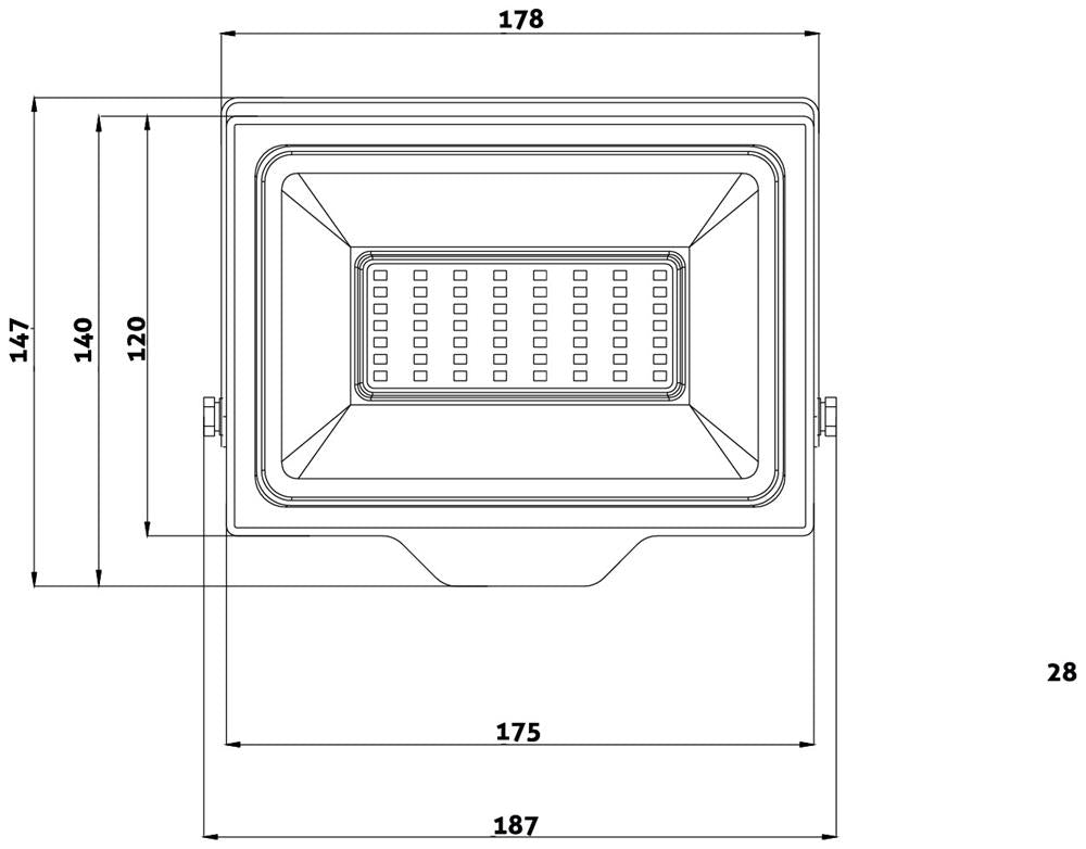 Reflektor Slim LED SMD 50W CW 6400K  ABLRFLCW-50W