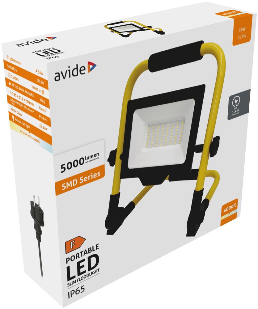 Reflektor na podstavku Slim LED SMD 50W NW 4000K ABLRSFLNW-50W