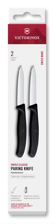 Nož 6.7603.2 set 2v1 za zelenjavo, raven, 8cm, črn