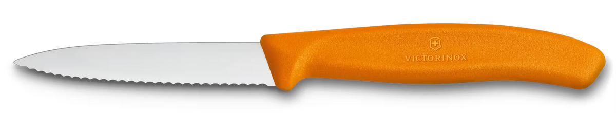 Nož 6.7636.L119 za zelenjavo, nazobčan, 8 cm, oranžna
