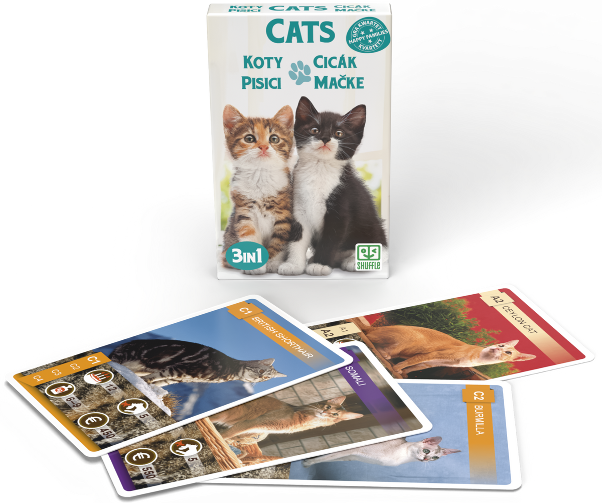 Igra s kartami 10035082 Animal Trumps 3v1: Mačke