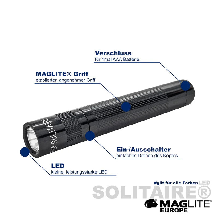 Maglite svetilka LED J3A032L Solitaire 1xAAA, Rdeča