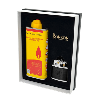 Set darilni Ronson 301003 vžigalnik Black Nostalgia in Bencin 133 ml