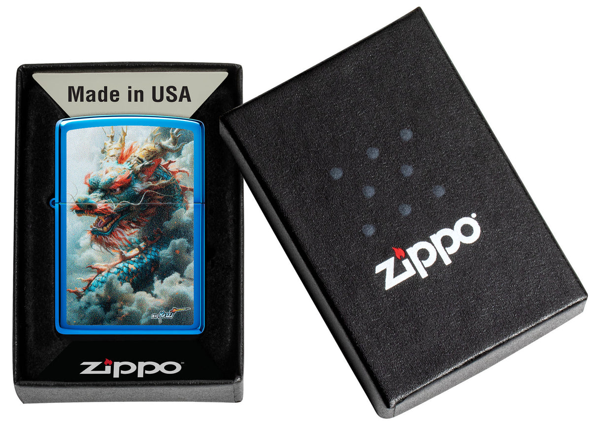 Zippo 46686 vžigalnik Blue Asian Dragon by Mazzi