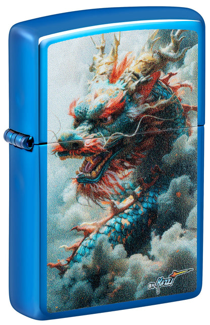 Zippo 46686 vžigalnik Blue Asian Dragon by Mazzi