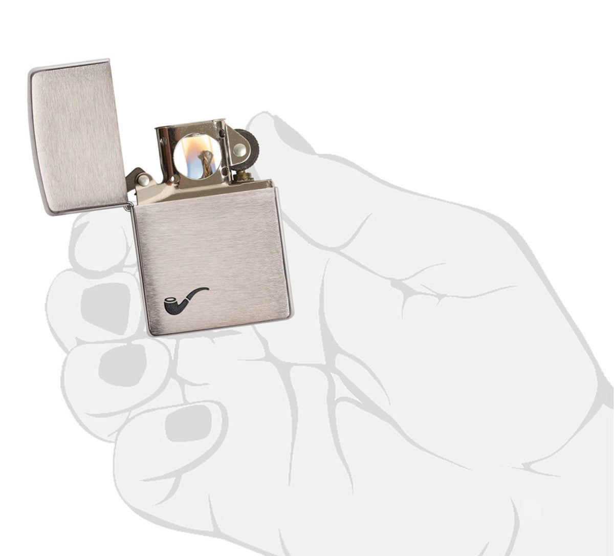 Zippo vžigalnik 200PL Pipe Brushed Chrome