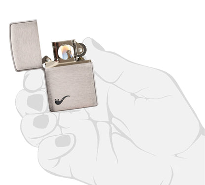 Zippo vžigalnik 200PL Pipe Brushed Chrome