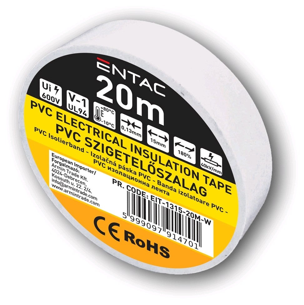 Entac 914701 Izolacijski trak 20m, 0.13x15 mm