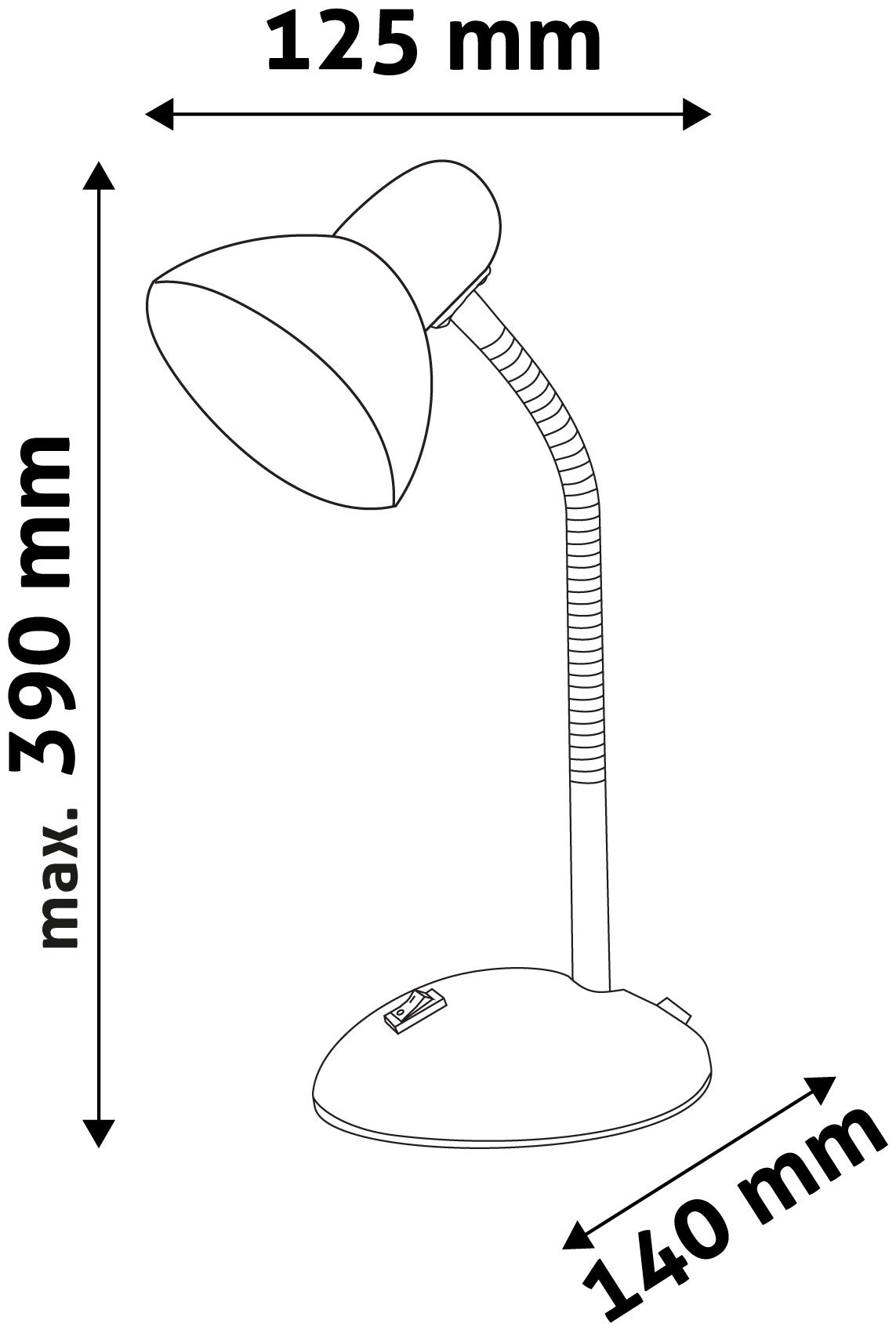 Avide 915586 Namizna svetilka Basic Simple E27 max 40W Rdeča