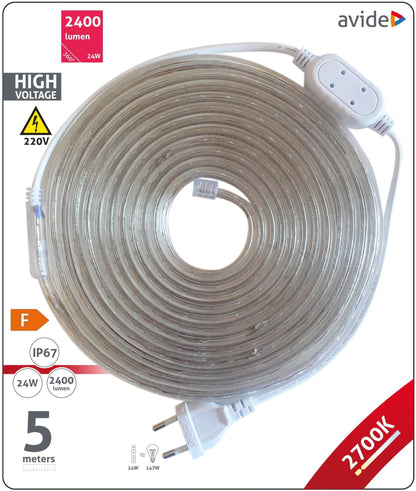 Avide 915869 Trak LED SMD 5m 24W 220V 2700K 1950lm 60LED/m IP67