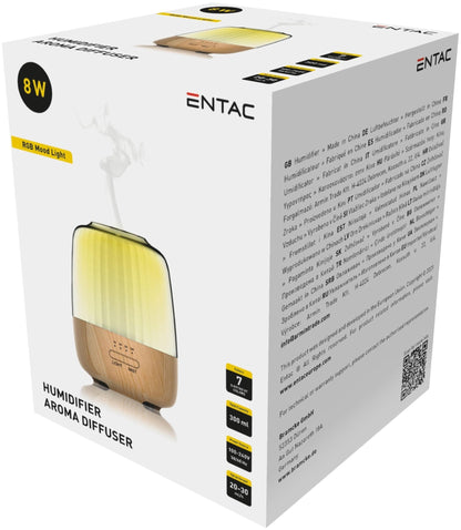 Entac 985947 Vlažilec zraka z aromaterapijo z lesenim dekorjem