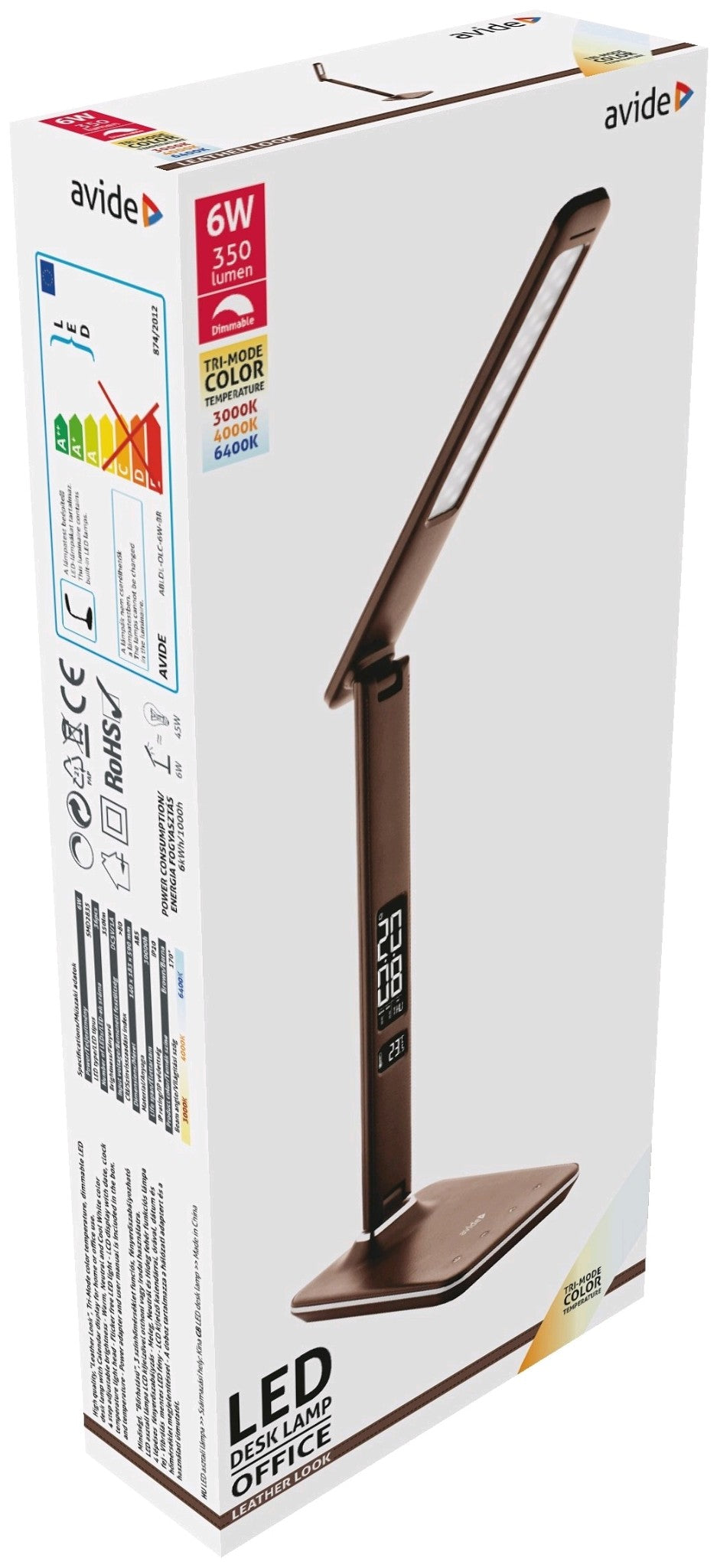 Avide 280584 Svetilka namizna LED Office Leather Calendar 6W CCT