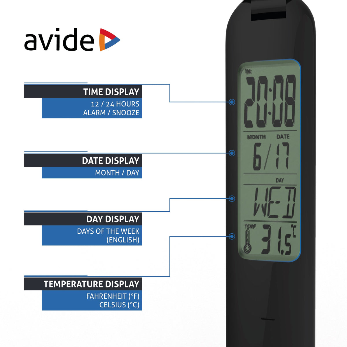 Avide 287804 Namizna svetilka Calendar LED RGB 4W NW 250 lm
