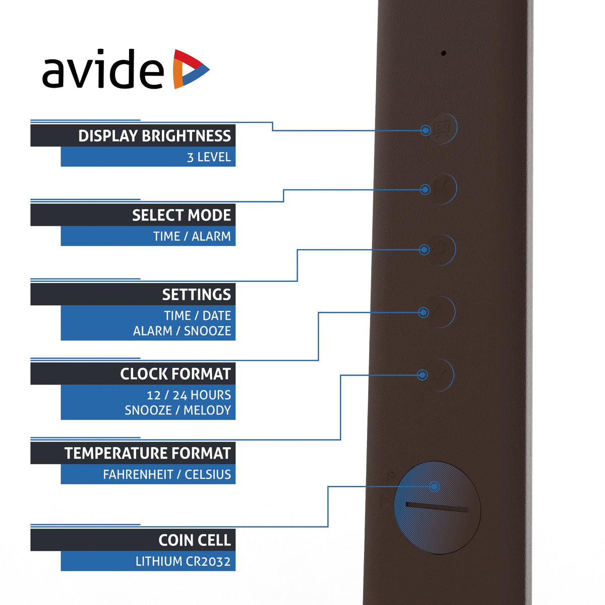 Avide 280584 Svetilka namizna LED Office Leather Calendar 6W CCT