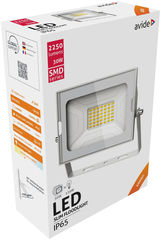 Avide 924885 Reflektor Slim SMD LED 30W NW 2250 lm